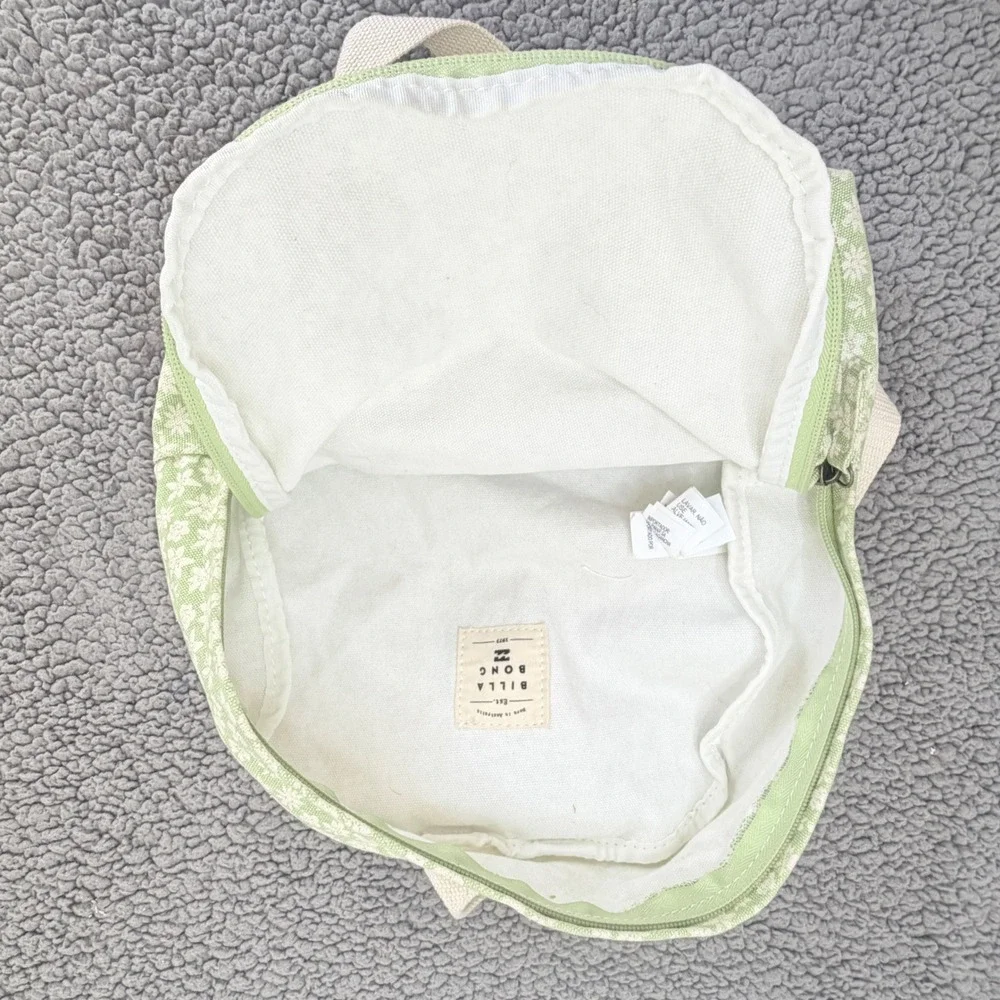 Billabong Mini Backpack Womens Small Green Floral Excellent Canvas Boho Y2K